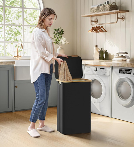 Laundry Basket with Lid 90L