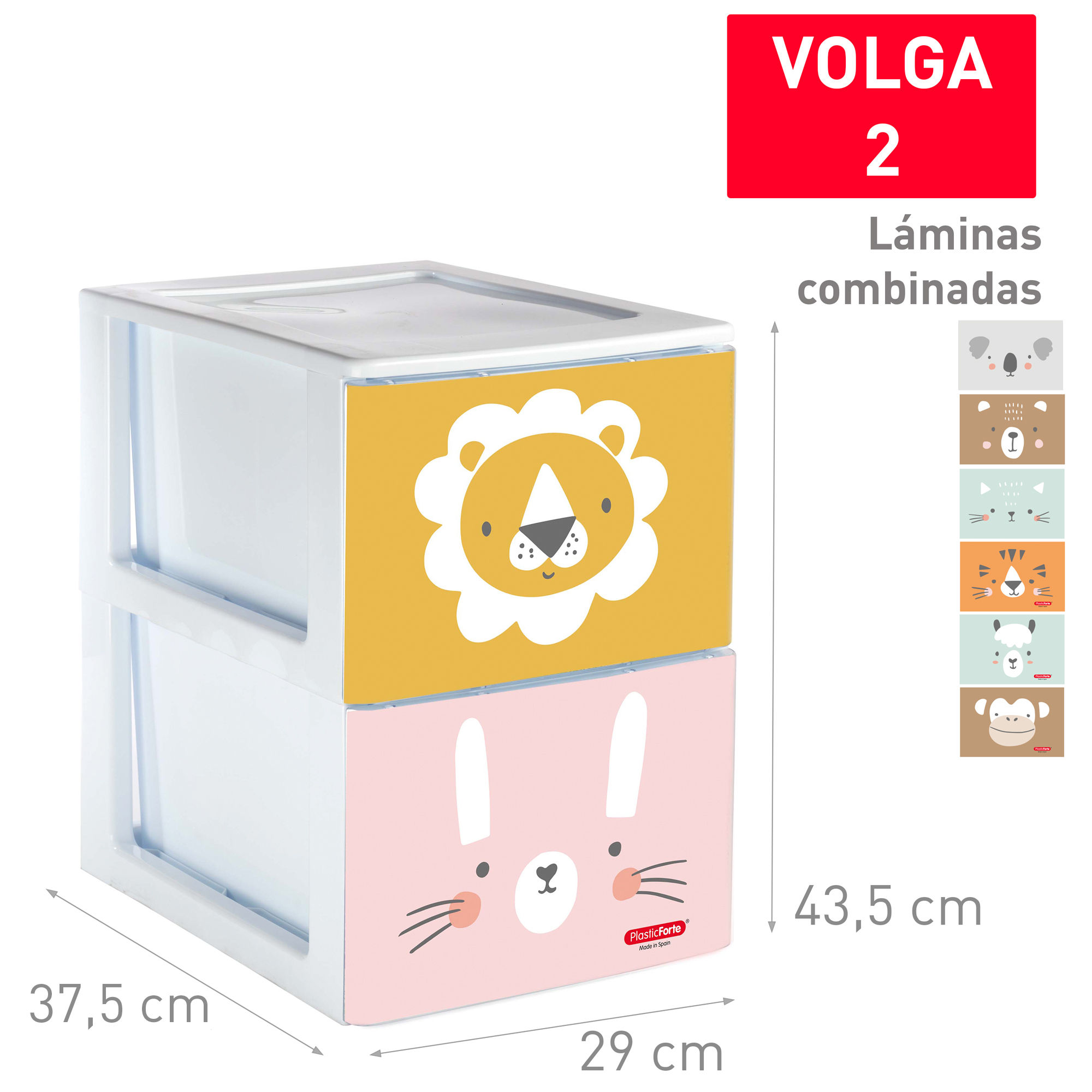 Storage Unit 2 drawers Volga Zoo