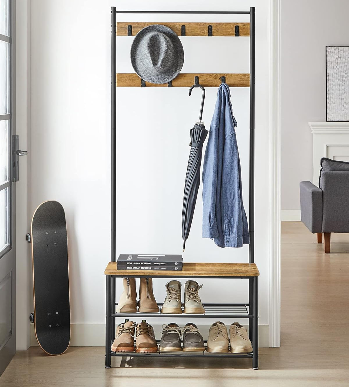 Coat Rack w/ Shoe Bench