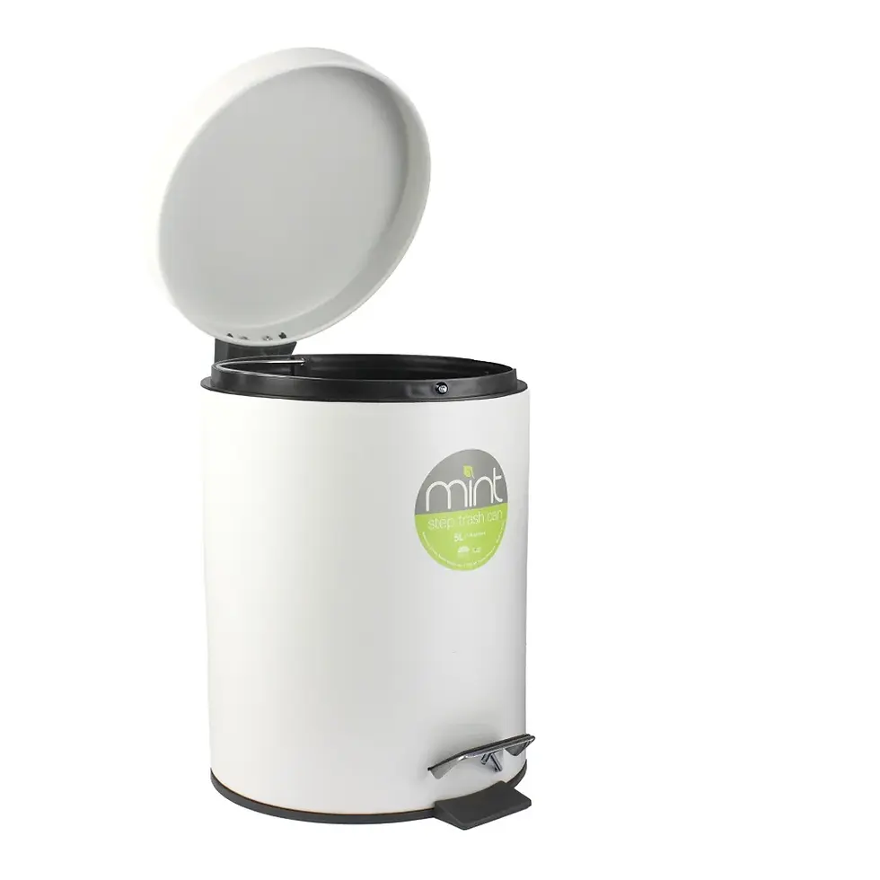 Matte White 5L Trash Can