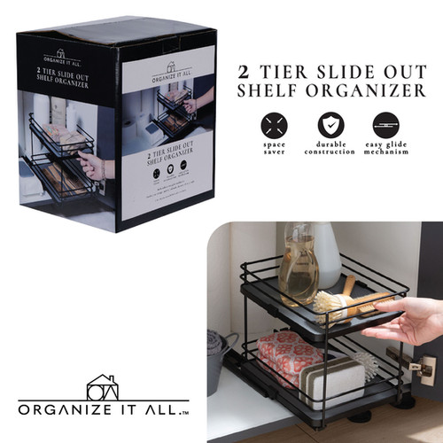 2 Tier Slide Out Shelf Organizer
