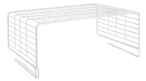 Wire Shelving Divider with Top Shelf, White
