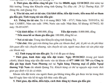 THÔNG BÁO CÔNG KHAI ĐẤU GIÁ TÀI SẢN