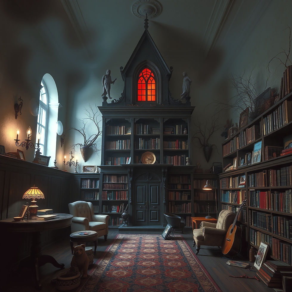 I need a picture that is horror and includes a library.jpg