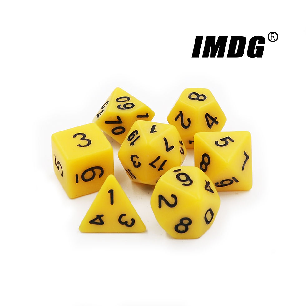 Miniatura: Conjunto de 7 Dados de RPG Poliédricos em Acrílico para D&D