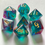 Miniatura: 7 Pcs/set Double Colors Polyhedral Dice Gold Font Number Dice Kit for TRPG RPG D