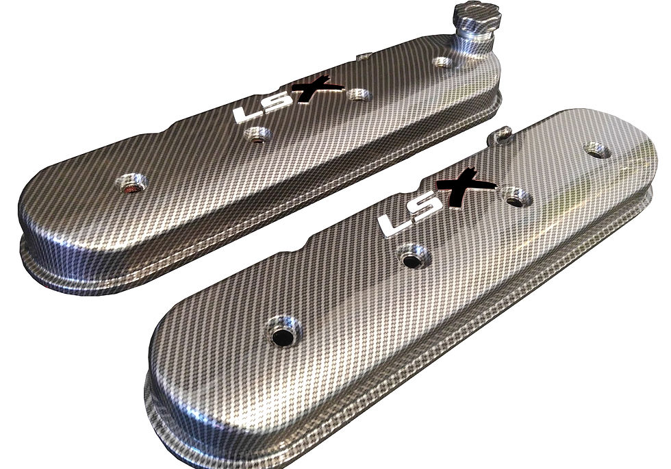 LSX Hydro Dipped Carbon Fiber Valve Covers 241-405 W/White LS Black X