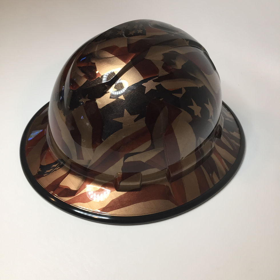 Thumbnail: Full Brim Copper Metalic American Flags with Black EdgeGuard