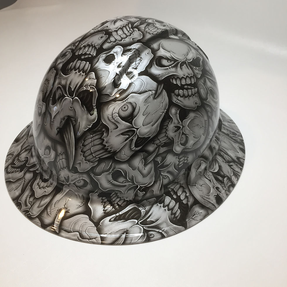 Thumbnail: Full Brim Pearl White Insanity Skulls