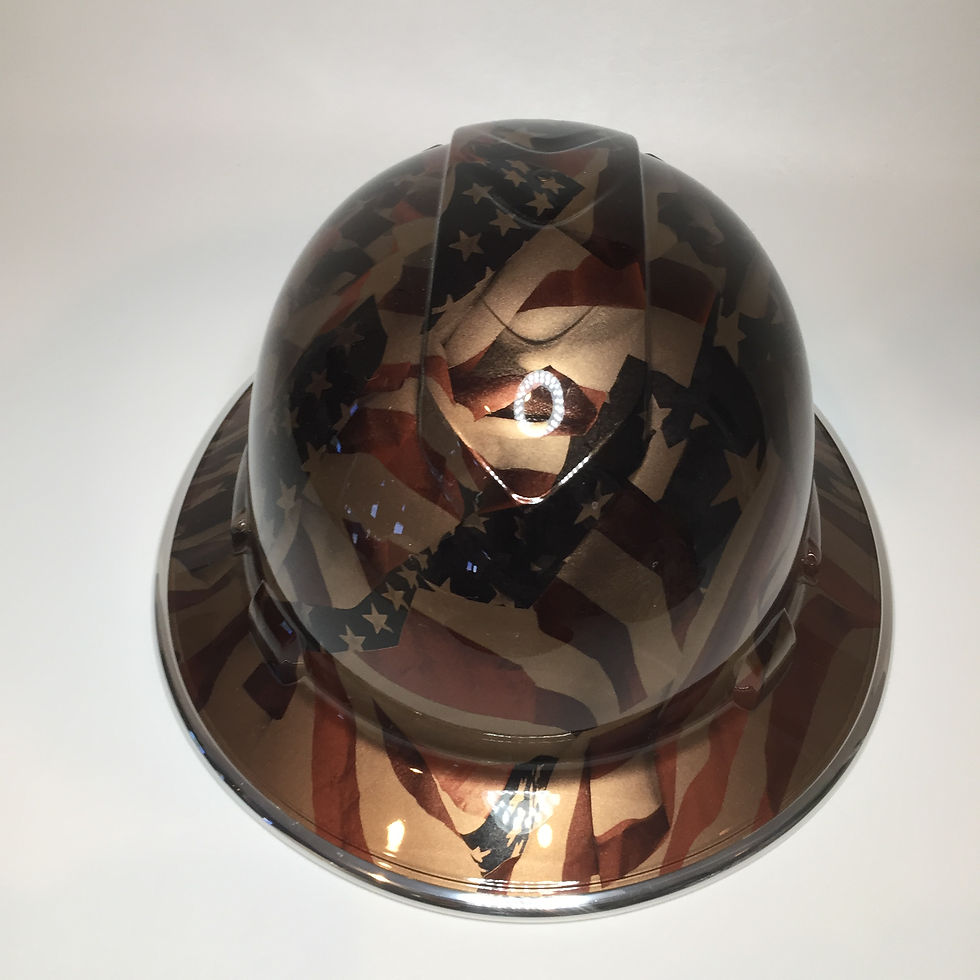 Thumbnail: Full Brim Copper Metalic American Flags with Chrome EdgeGard