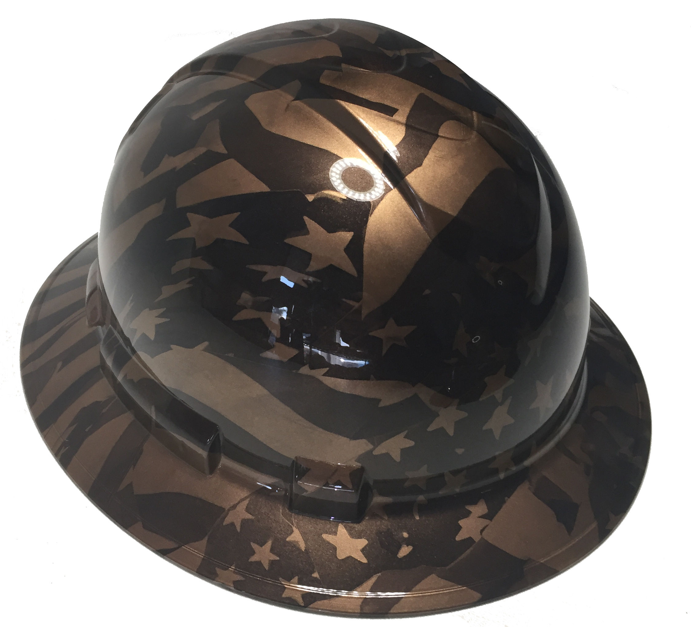 Hydro Dipped Full Brim Copper Metalic American Flags