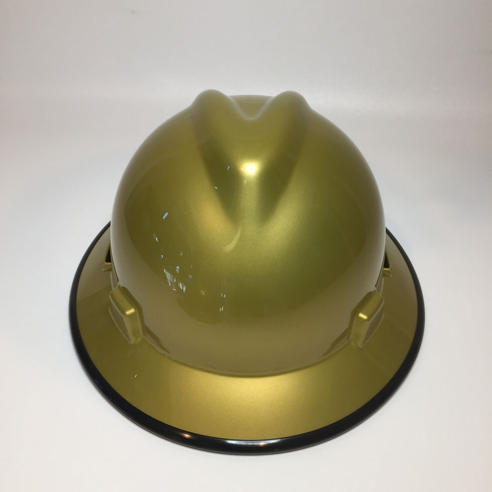 Thumbnail: Gold Metallic High Gloss W/ Black EdgeGard MSA V-Gard Full Brim