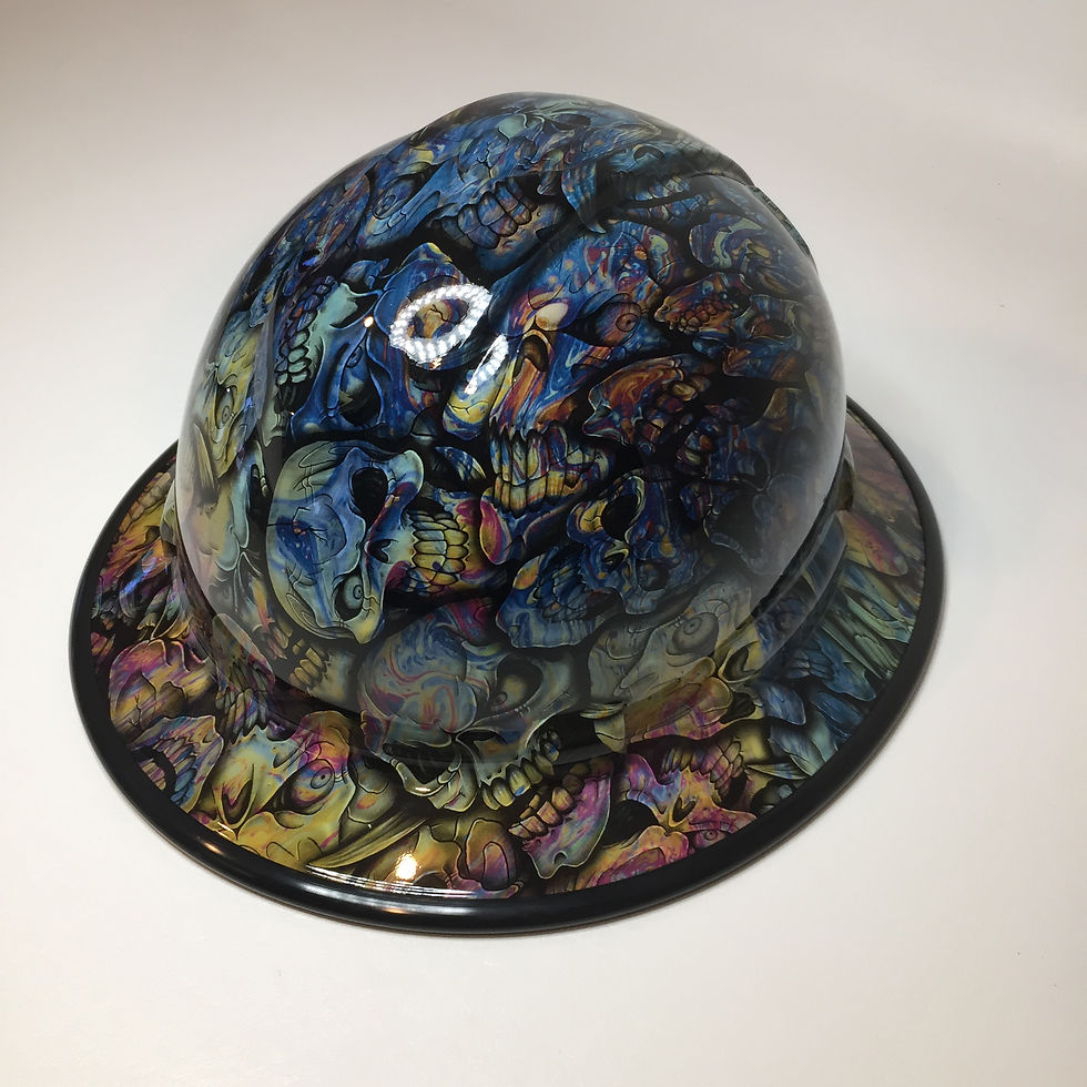 Thumbnail: Full Brim Oil Slick Insanity Skulls with Black EdgeGuard