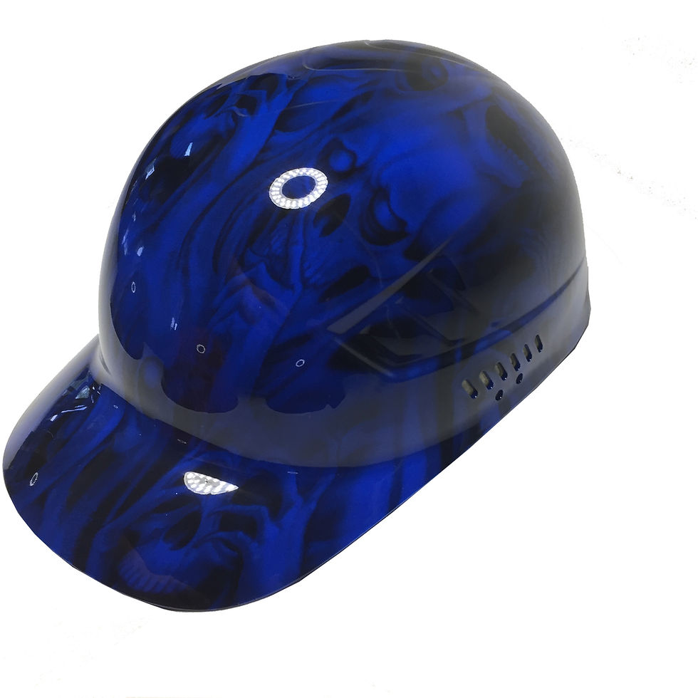 Thumbnail: Blue No Fear Skulls Bump Cap High Gloss