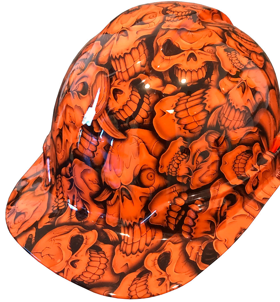 Thumbnail: Orange Insanity Skulls Hard Hat