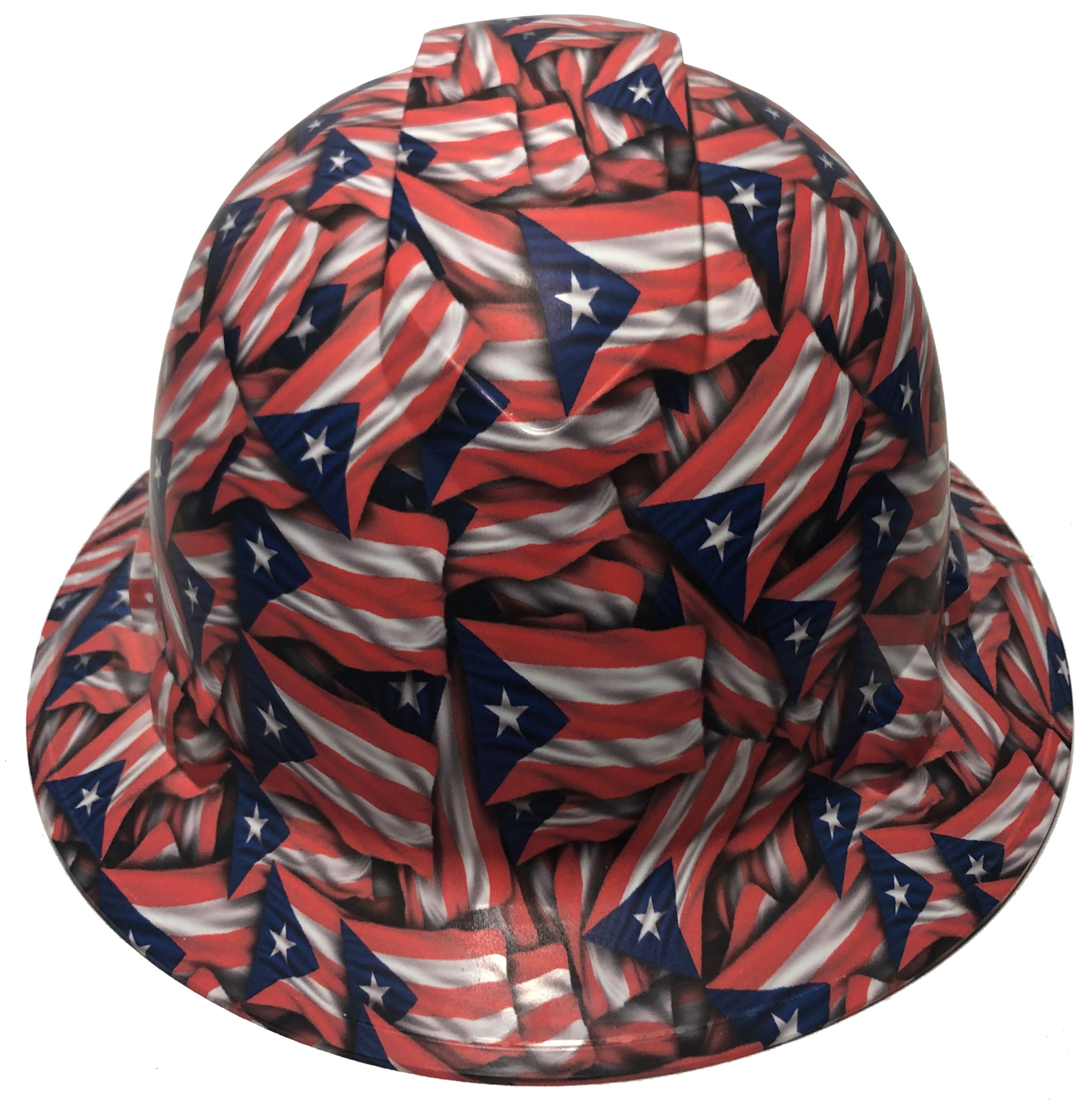 Colored Puerto Rico Flags Satin Ridgeline Full Brim