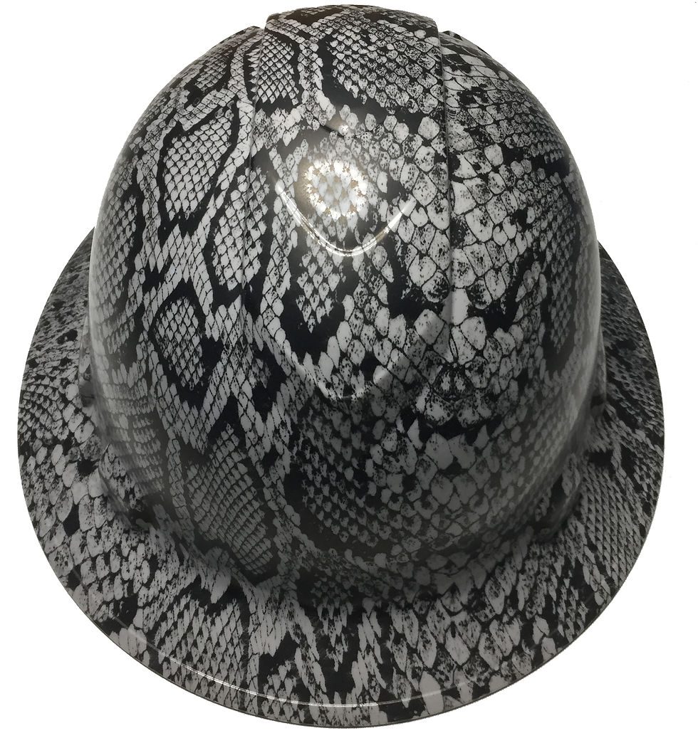 Thumbnail: Light Gray Ridgeine Full Brim Snake Skin Satin