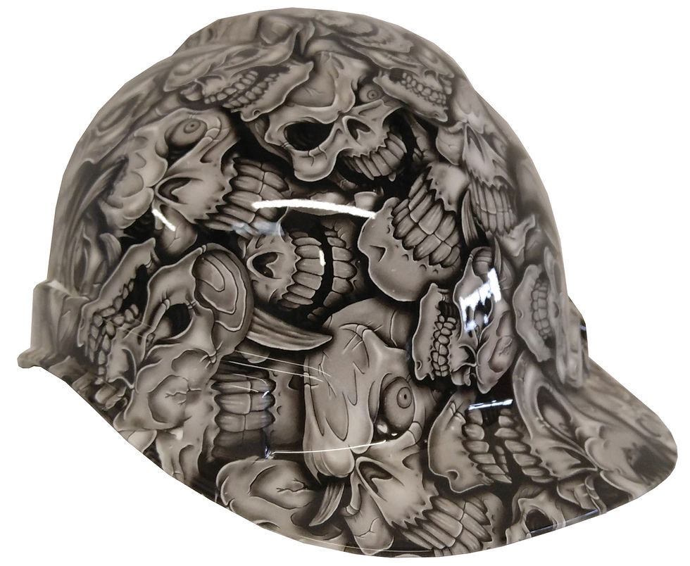 White Insanity Skulls Hard Hat