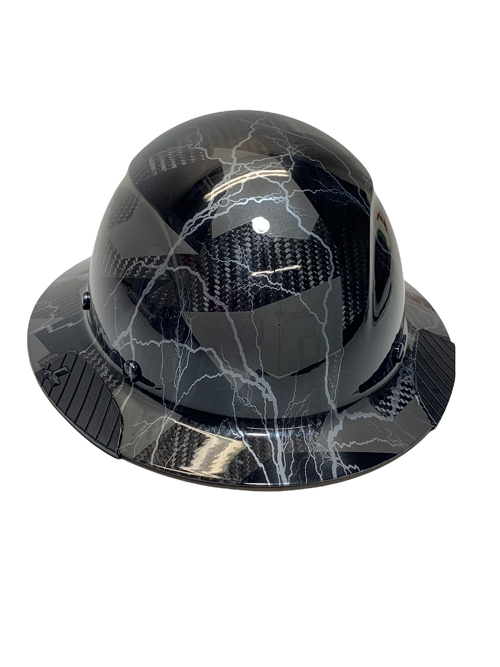 Thumbnail: Custom Silver Lightning Camo Lift DAX  Carbon Fiber HDC-15KG Full Brim HardHa