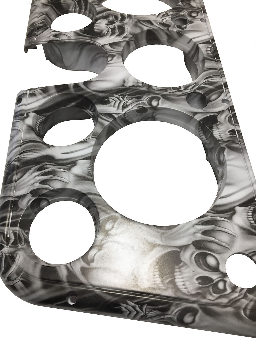 Thumbnail: White No Evil Skulls Custom Hydro Dipped C-10 Dash