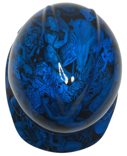 Thumbnail: Oriental Blue Naughty Boy MSA V-Gard Cap Style High Gloss