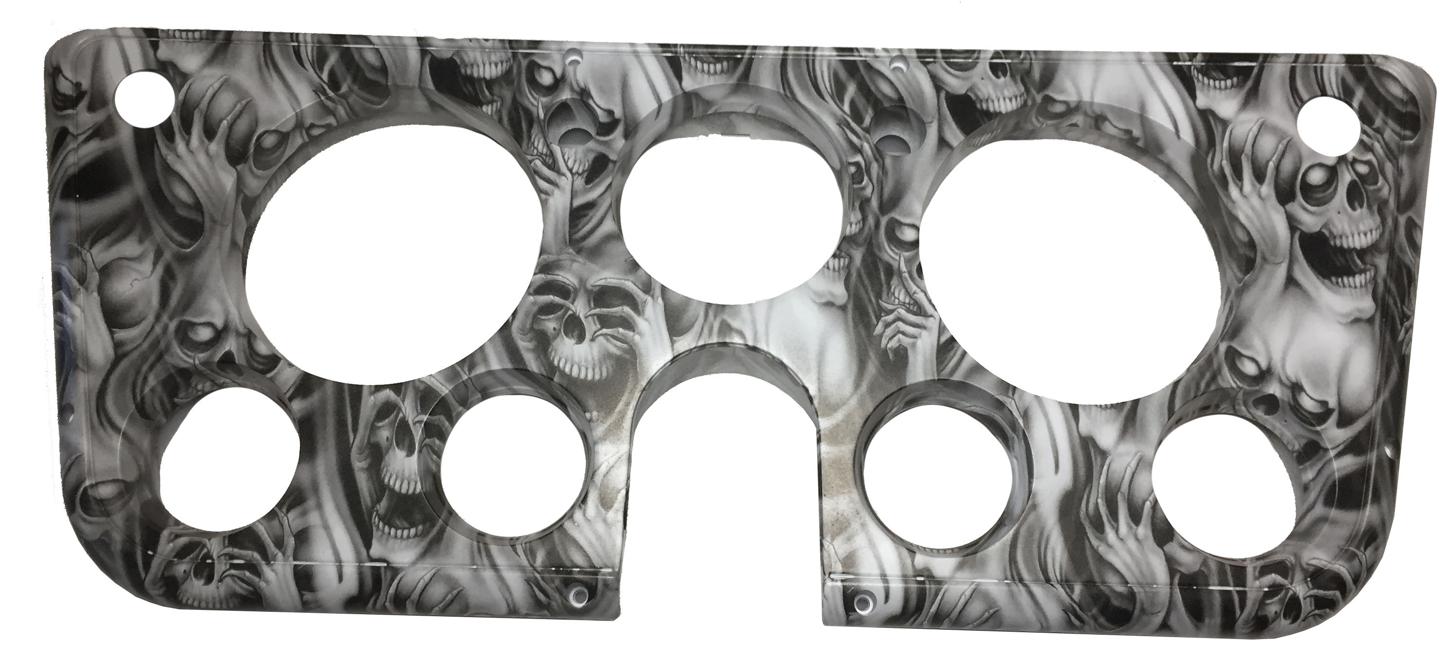 White No Evil Skulls Custom Hydro Dipped C-10 Dash