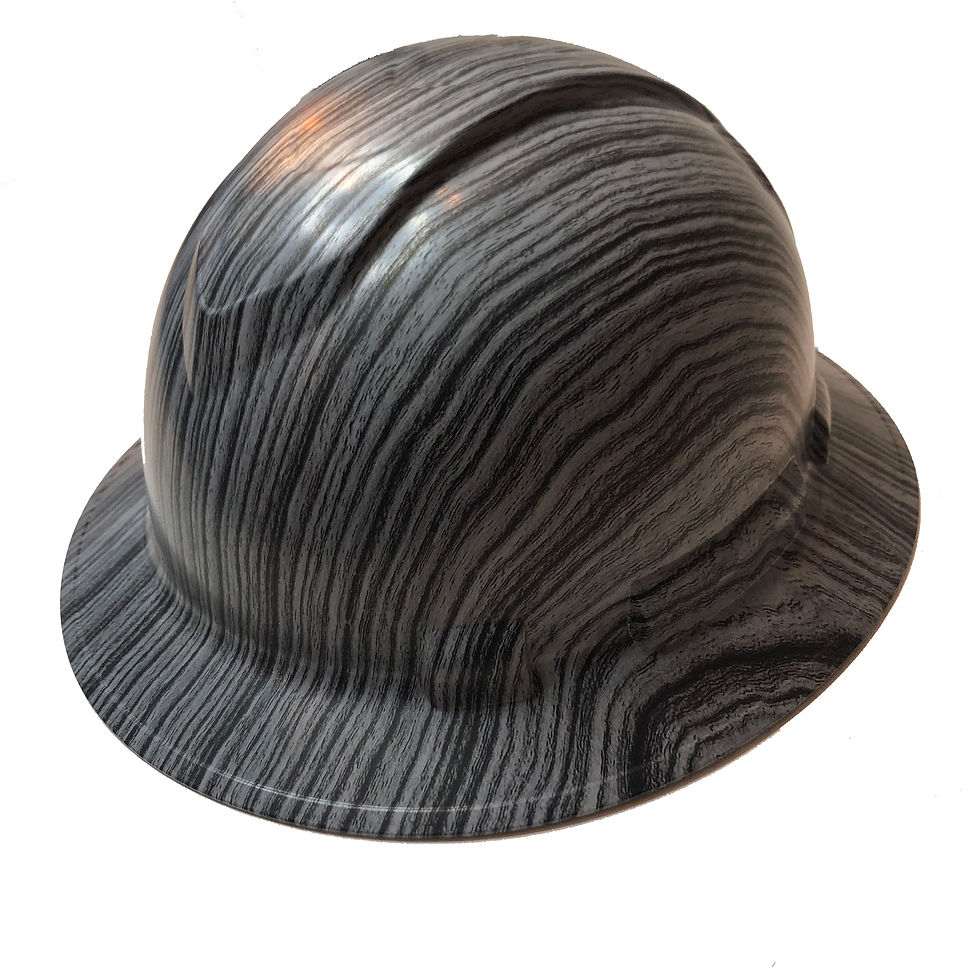 Thumbnail: Gray And Black Straight Woodgrain Satin Ridgeline Full Brim
