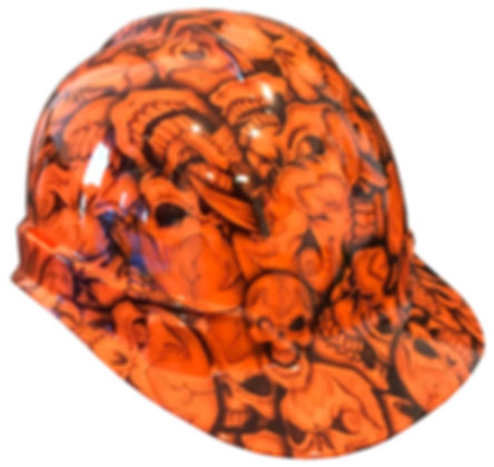 Orange Insanity Skulls Hard Hat