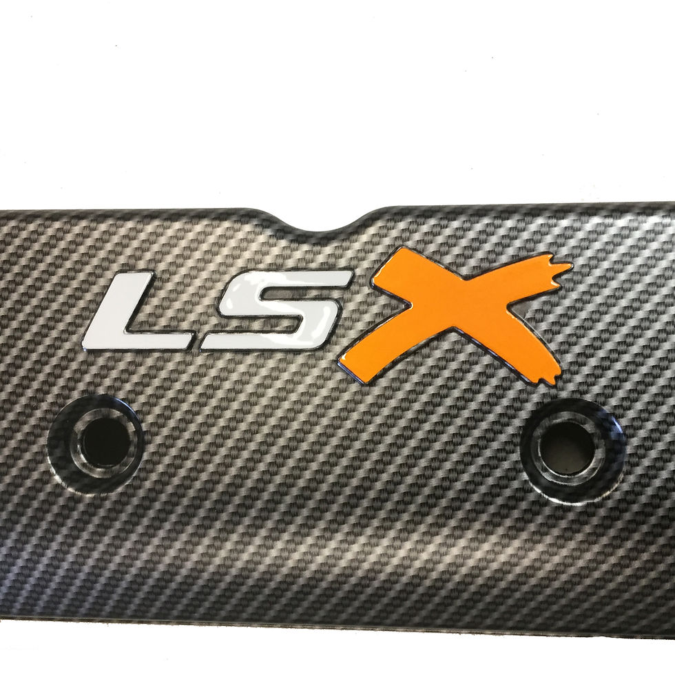 Thumbnail: LSX Hydro Dipped Carbon Fiber Valve Covers 241-405 W/White LS HOK Sunset Pearl X