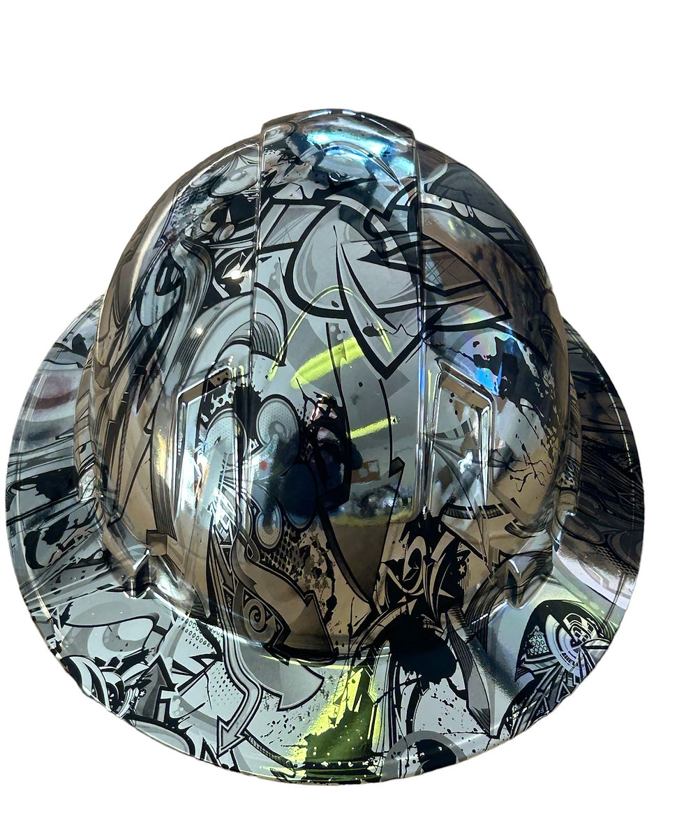 Thumbnail: Custom  Ridgeline Full Brim Hard Hat Chrome Graffiti