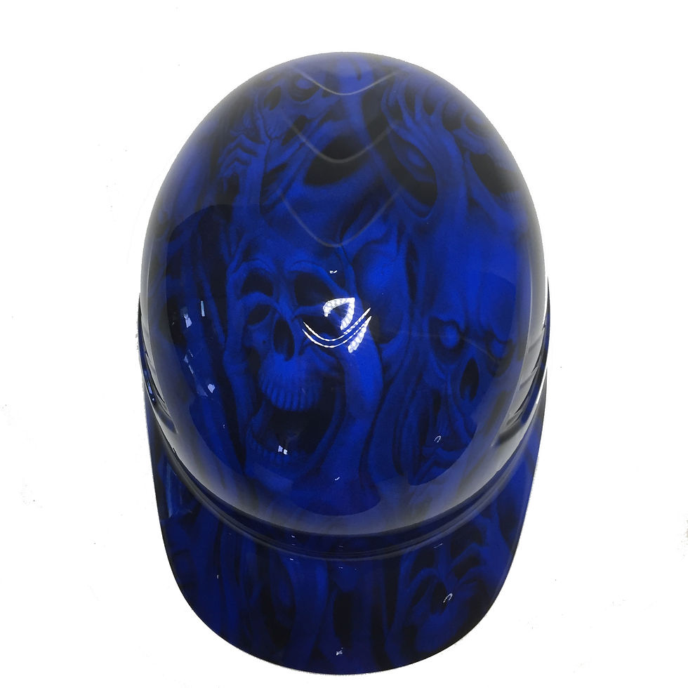 Thumbnail: Blue No Fear Skulls Bump Cap High Gloss