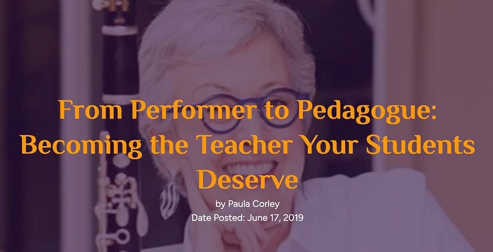From Performer to Pedagogue Article
