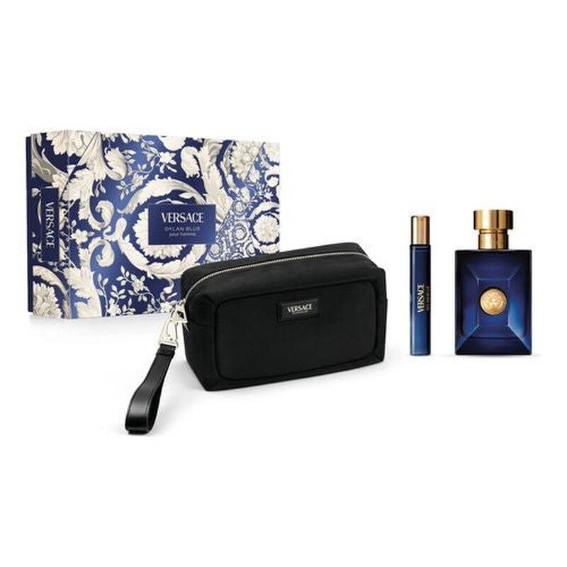 Versace Dylan Blue Pour Homme Travel Set (EDT 100ml + 10ml Travel Spray + Bag)