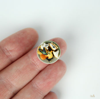 1:12 scale miniature iced halloween cookies.