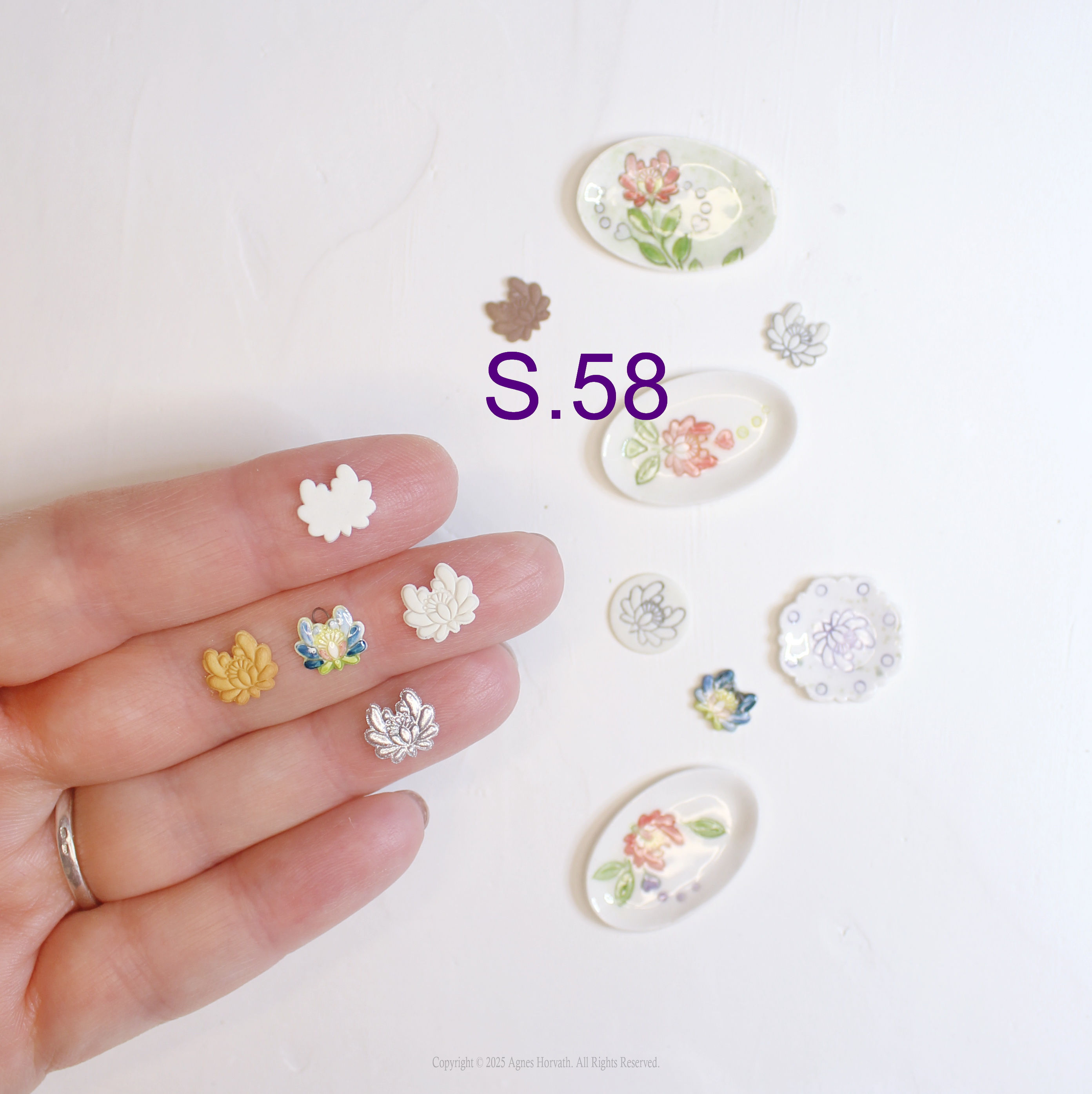 S.058 - Kalocsai Flower - 9mm M-Boss 3-In-1 Micro Plunger Cutter & Stamp