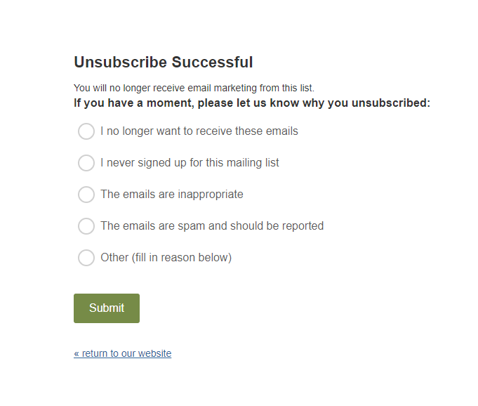 Unsubscribe Form