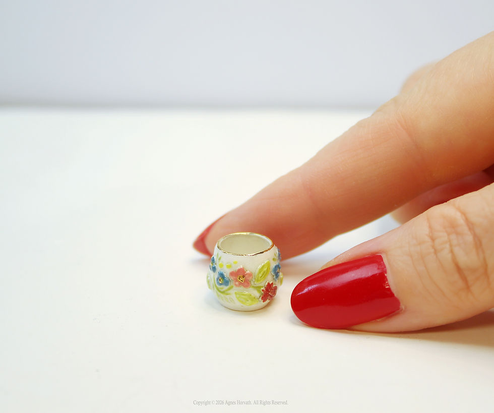 Thumbnail: 1:12 Scale Miniature Ceramic Vase with Gold