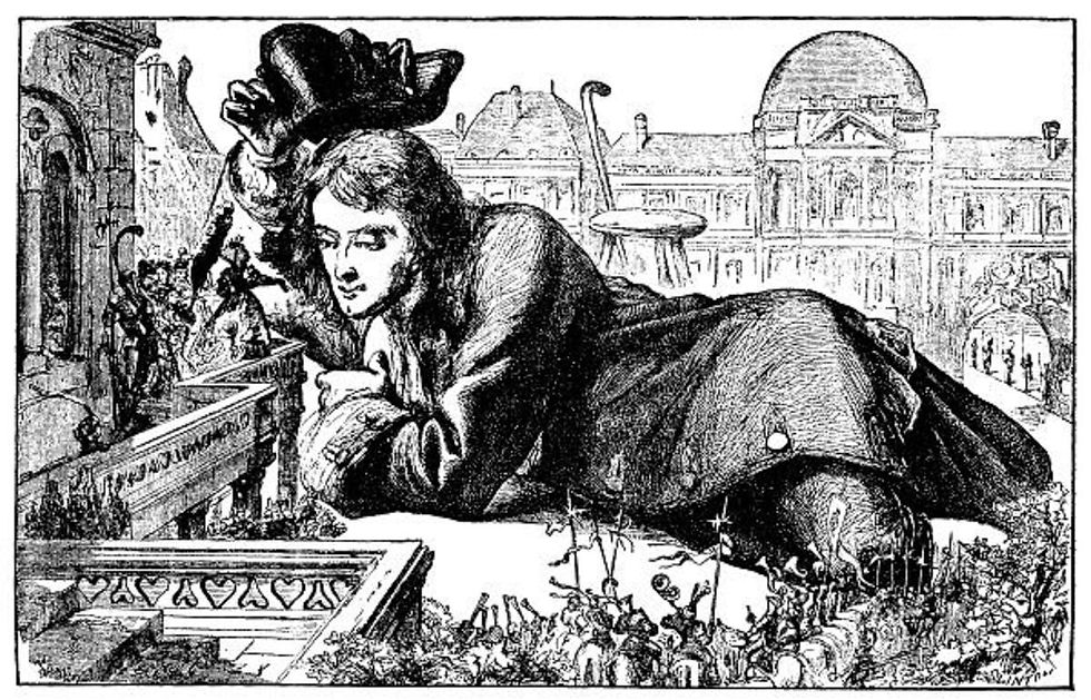 photographs from Project Gutenberg's Gulliver's Travels into Various Remote Regions of the World by Jonathan Swift (d.d.), published by Thomas M. Balliet, 1900.