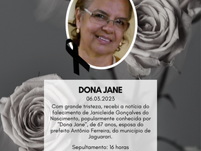 NOTA DE PESAR: Dona Jane