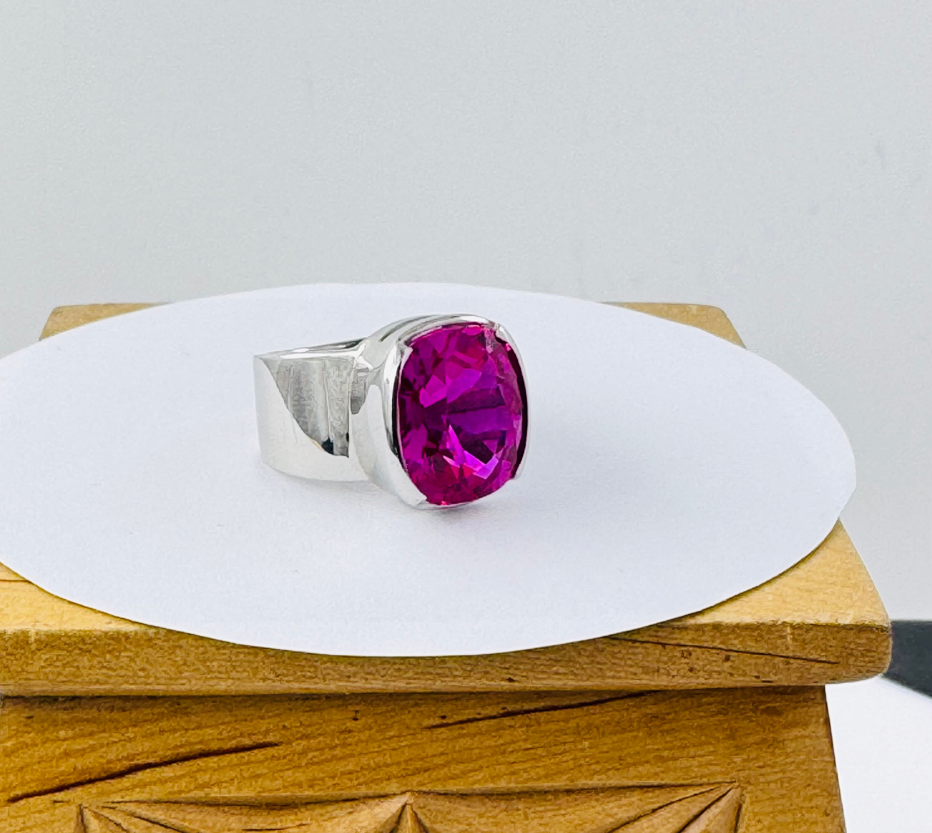 Royal Pink Topaz Ring (9.12ct) — 925 Sterling Silver | Luxury Handmade
