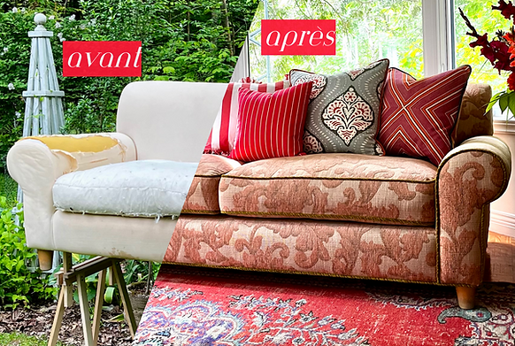 Sofa avant et après