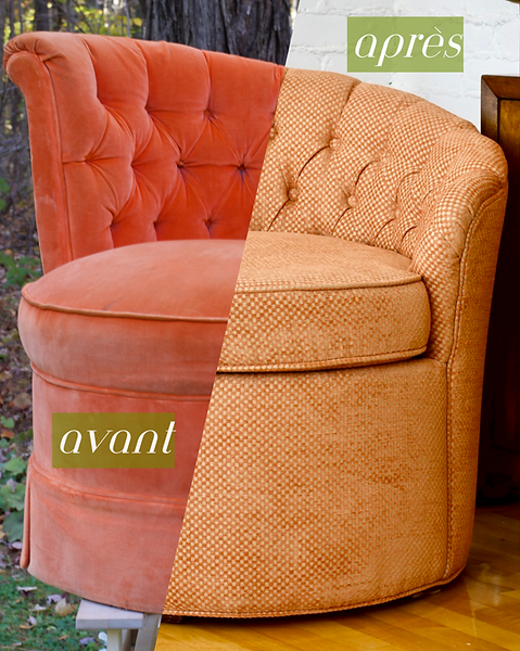 Fauteuil vintage avant/après