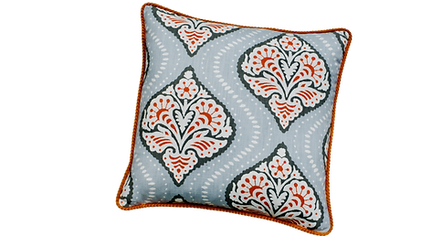 Coussin avec passepoil orange
