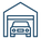 Garage with Car Outline Icon