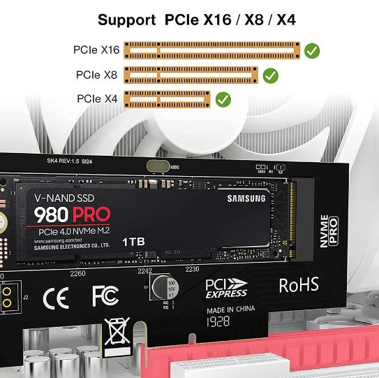 Thumbnail: JEYI PCIe to NVMe Adapter card