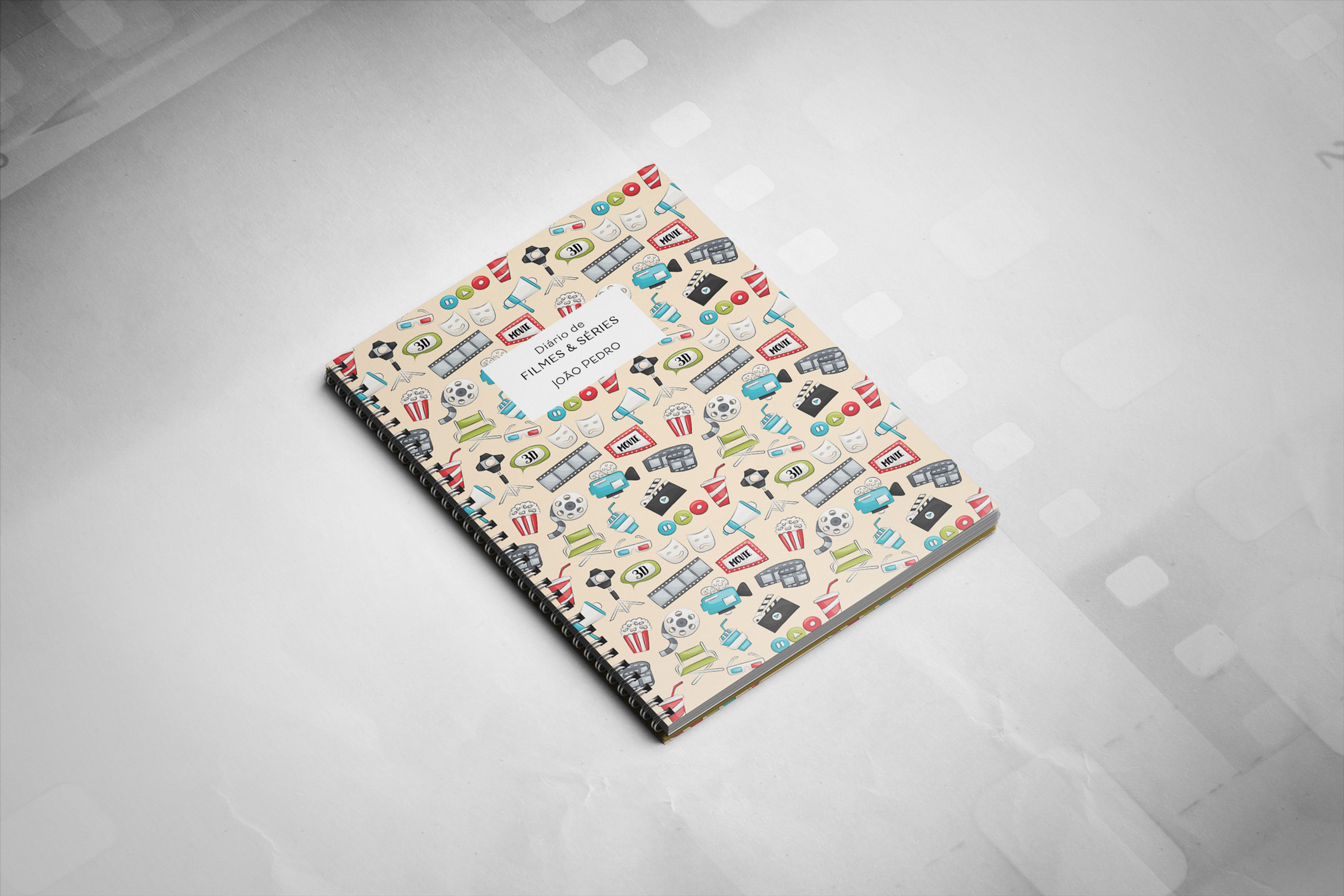 Diário de Filmes & Séries.
Produto personalizado.
Perfeito para registro:
Informações pessoais;
Lista de Filmes e Séries que deseja assistir;
Lista de Filmes e Séries finalizadas;
Anotações de filmes e séries em andamento como:
Título e Gênero;
País de origem;
N° de temporadas e episódios;
Personagens / Atores;
Resenha e muito mais.