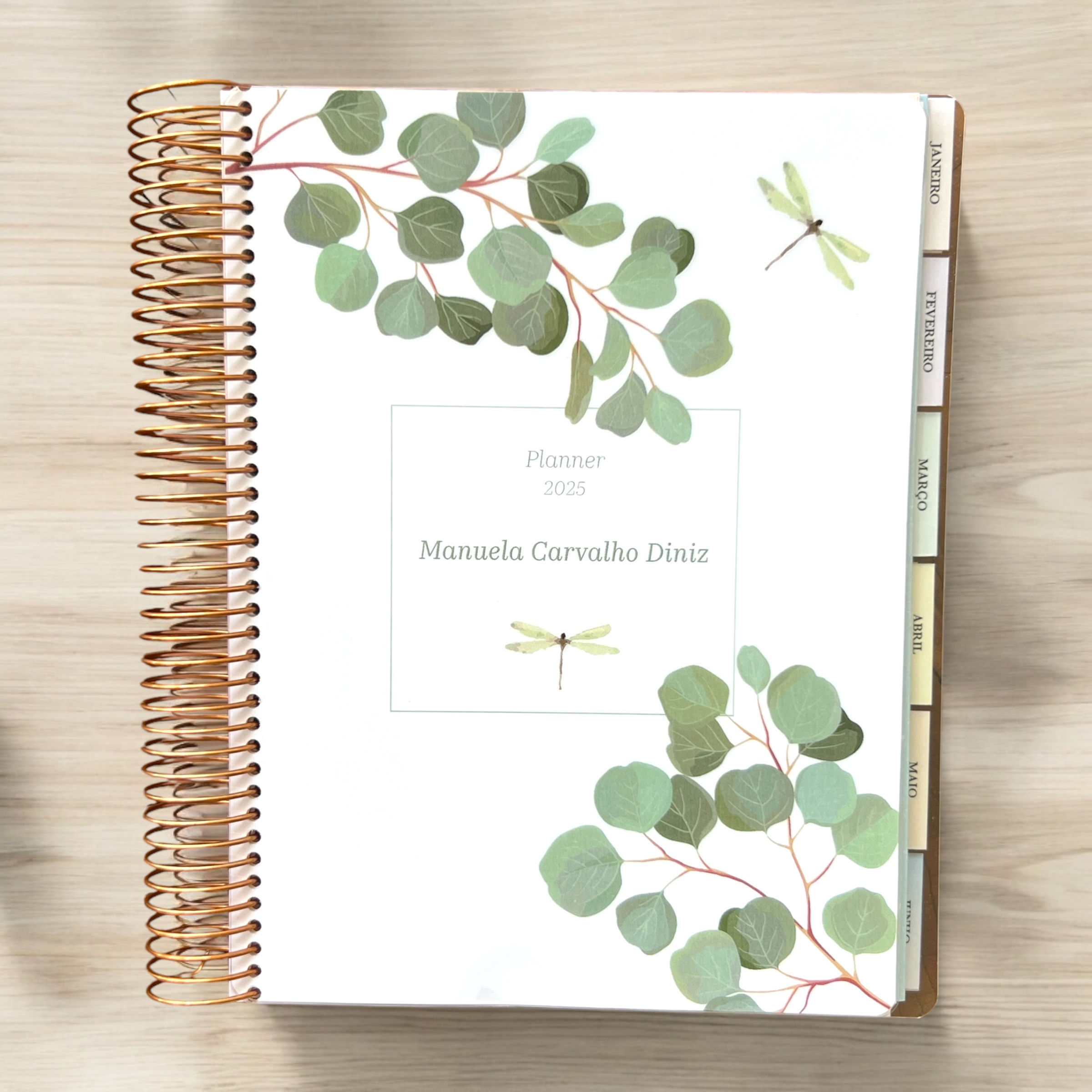 Planner Anual: Eucaliptos
Formato 235 x 175mm. Papel em alta gramatura. 225 páginas com 12 divisórias ilustradas. Pocket para documentos. Mapa da sua história. Mais de 600 adesivos exclusivos. Acompanha bloco de notas personalizado. 