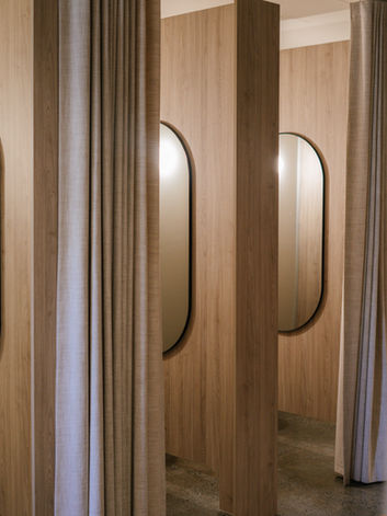 Three change rooms with a clam atmosphere