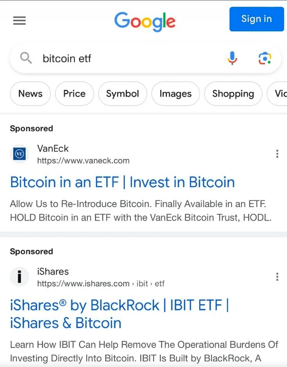 Google ETFs