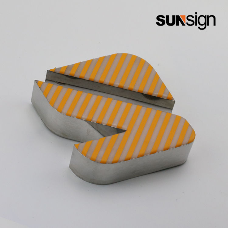 Thumbnail: Acrylic letter sign face with engraved stripes,light up signs for business